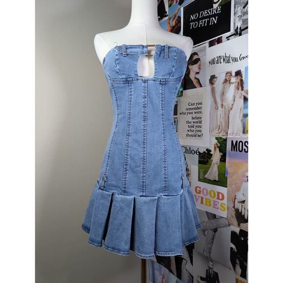 Blanc Clothing Denim Western Dress - Picture 1 of 5